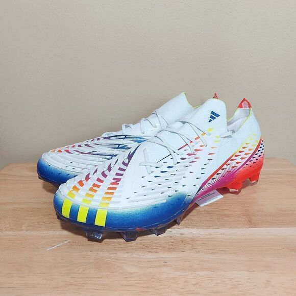 Adidas Predator Edge.1 L AG Soccer Cleats White Multicolor GZ6107 Women's 9.5 - Picture 3 of 7